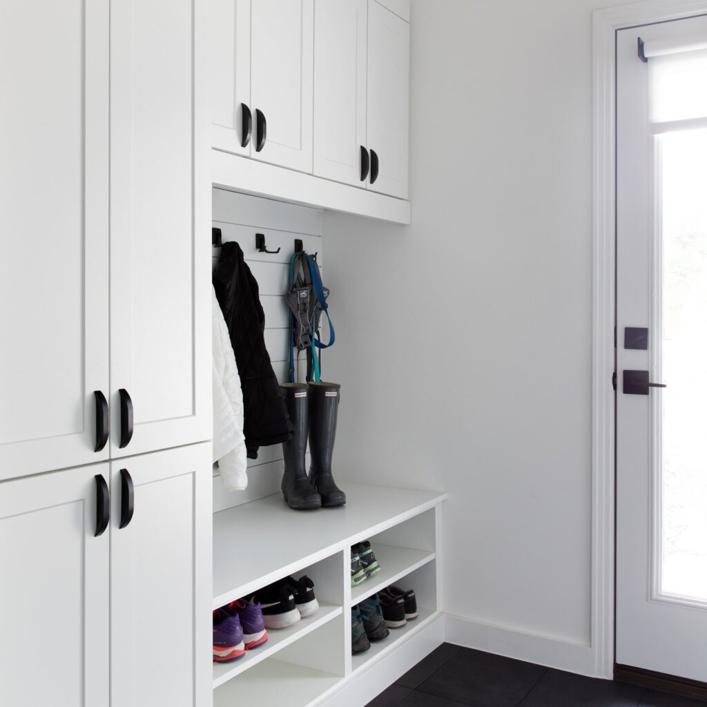 custom entryway storage wall units