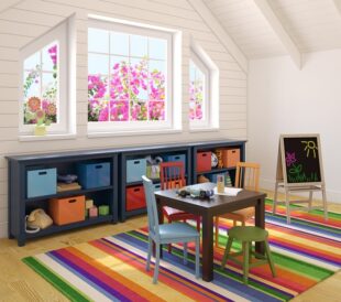 Kids craft room custom storage